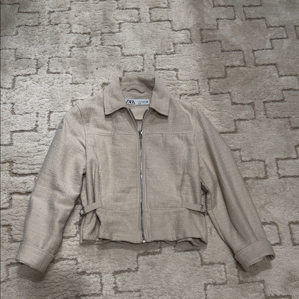 Zara Light Tan Textured Jacket